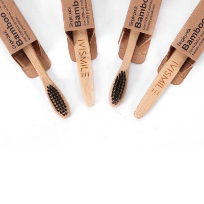 Natural bamboo charcoal soft hair  boxed to improve gum problems biodegradable bamboo toothbrush